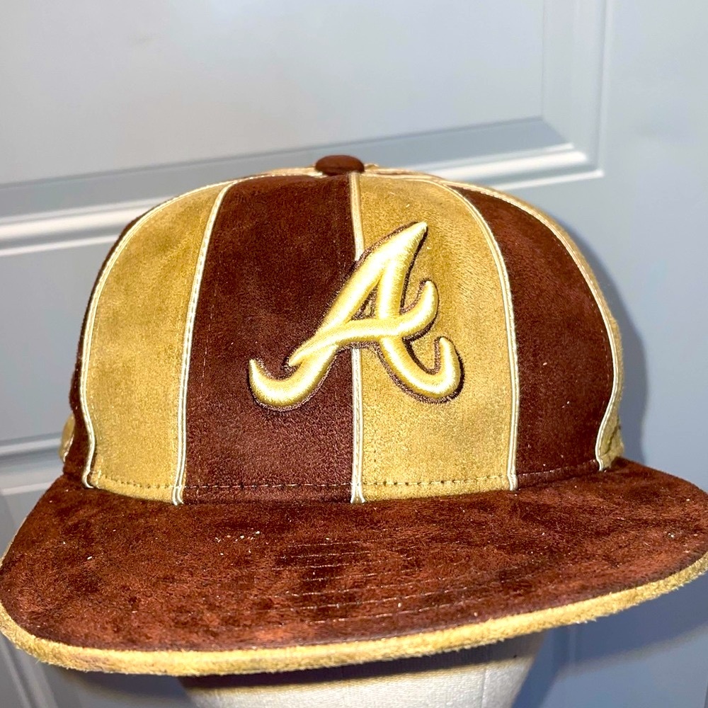 Atlanta braves tan and brown hat